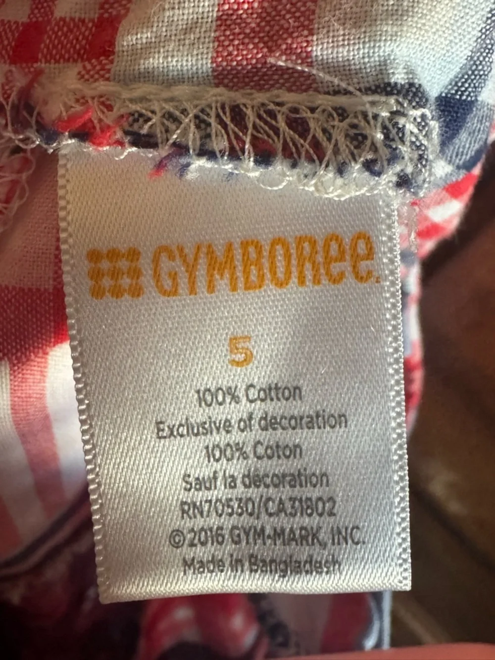Gymboree Red White & Blue Patchwork Dress Size 5